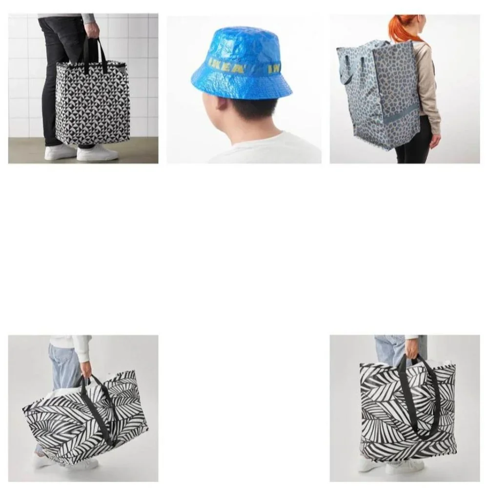 NEW * 2 LIMITED EDITION IKEA Slukis MINT Large Shopping Bag